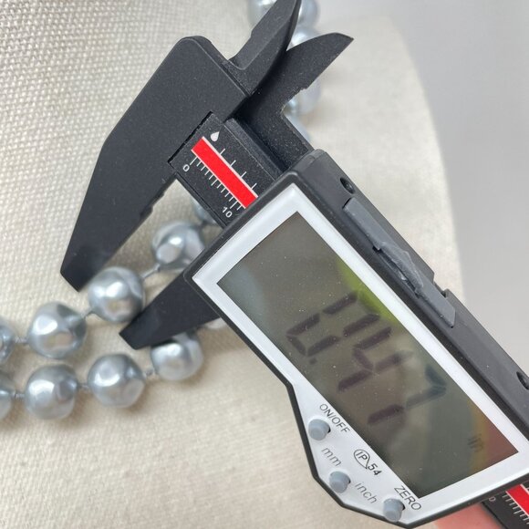 Vintage Marvella Double-Strand Gray Faux Pearl Necklace Gold-Tone Bow Closure - Picture 5 of 11